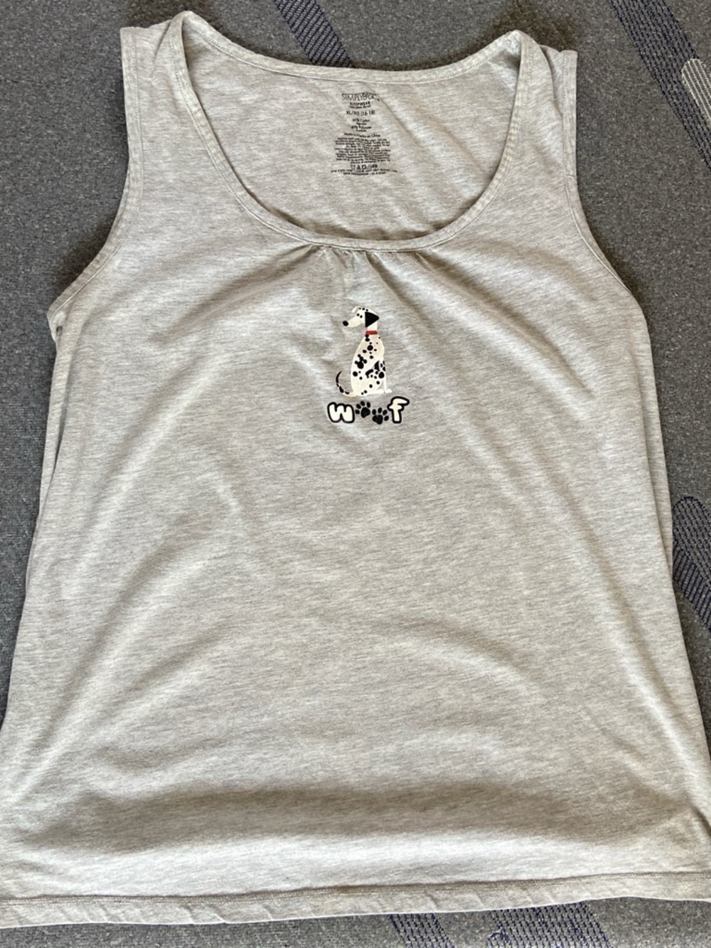 Women's Light Gray Dalmatian Graphic Tank Top